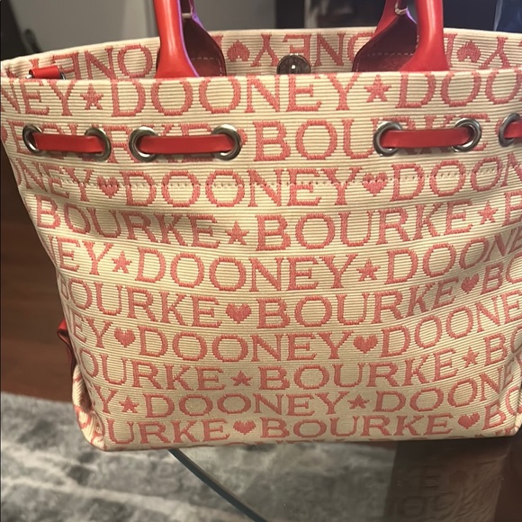 Dooney & Bourke Red and Cream Signature Tote - Picture 3 of 6